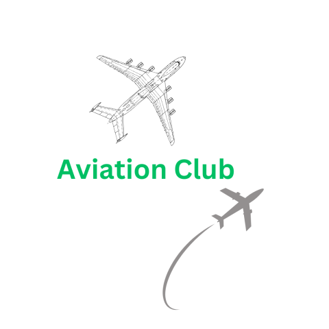 Two airplane graphics and text that says "Aviation Club"