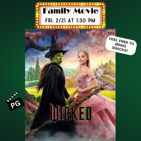 Wicked movie poster: Elphaba and Glinda holding hands