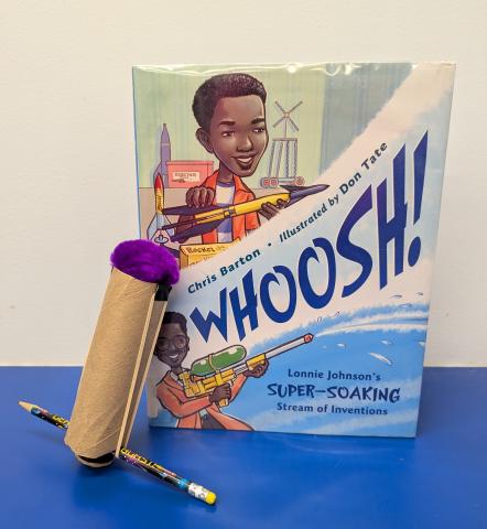 Whoosh! book and paper towel roll slingshot