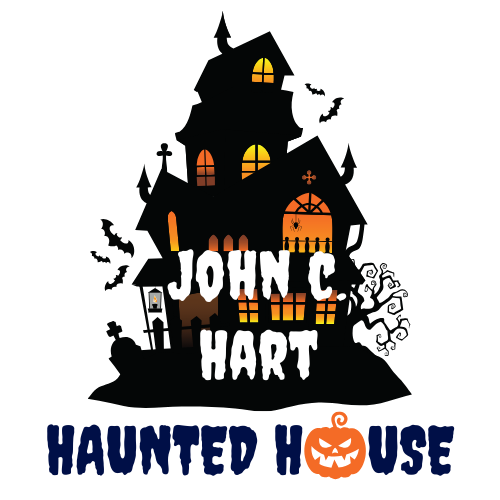 Graphic that says John C. Hart Haunted House