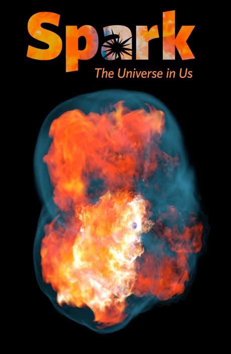 The poster for Spark: A Universe in Us, featuring a close-up view of a star