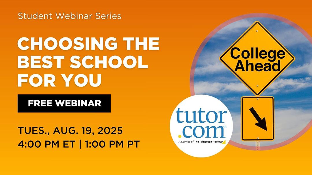 Promotional image for the program displaying the title and time of the webinar